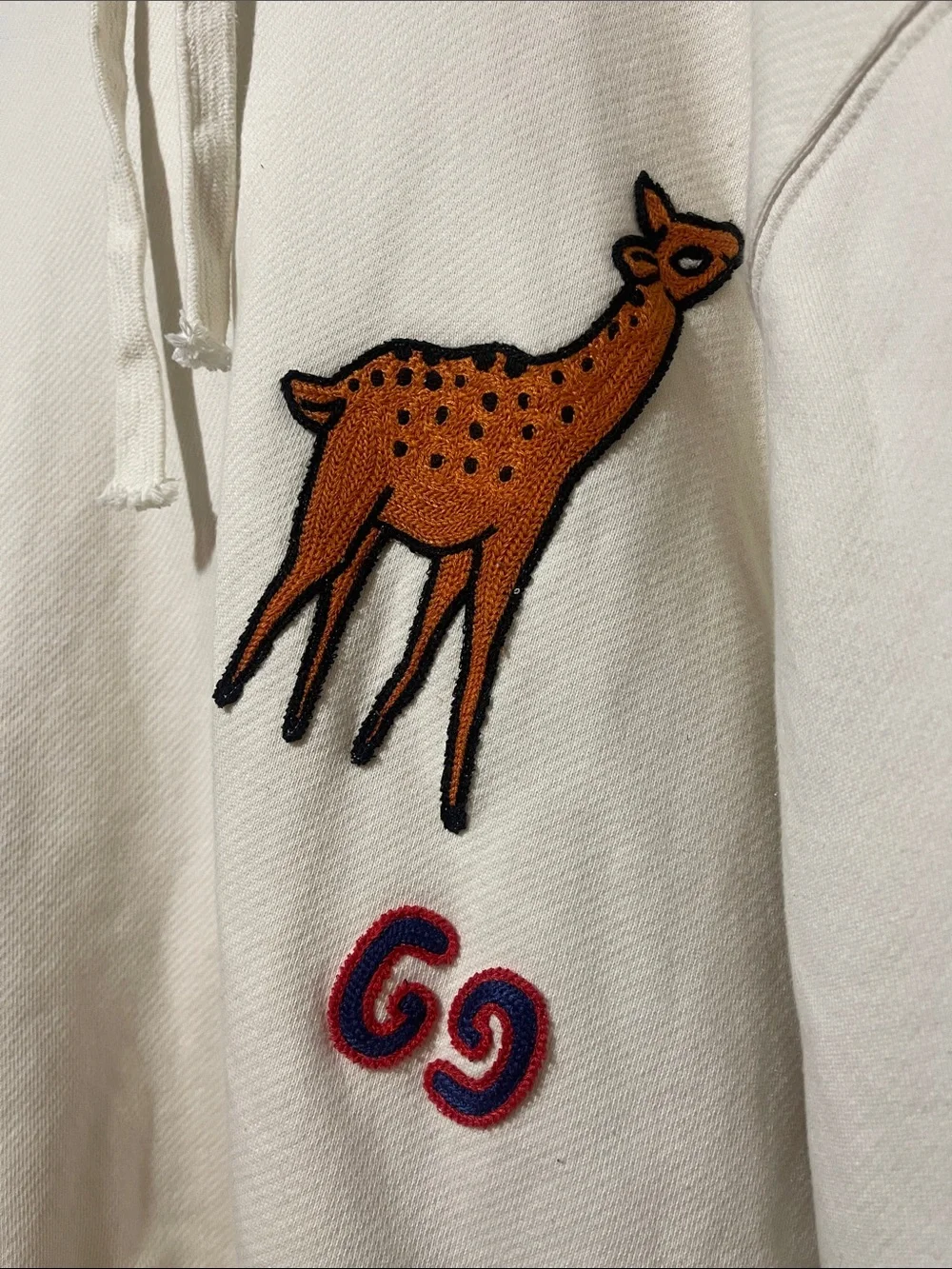 Gucci Cream Hoodie with Deer size medium